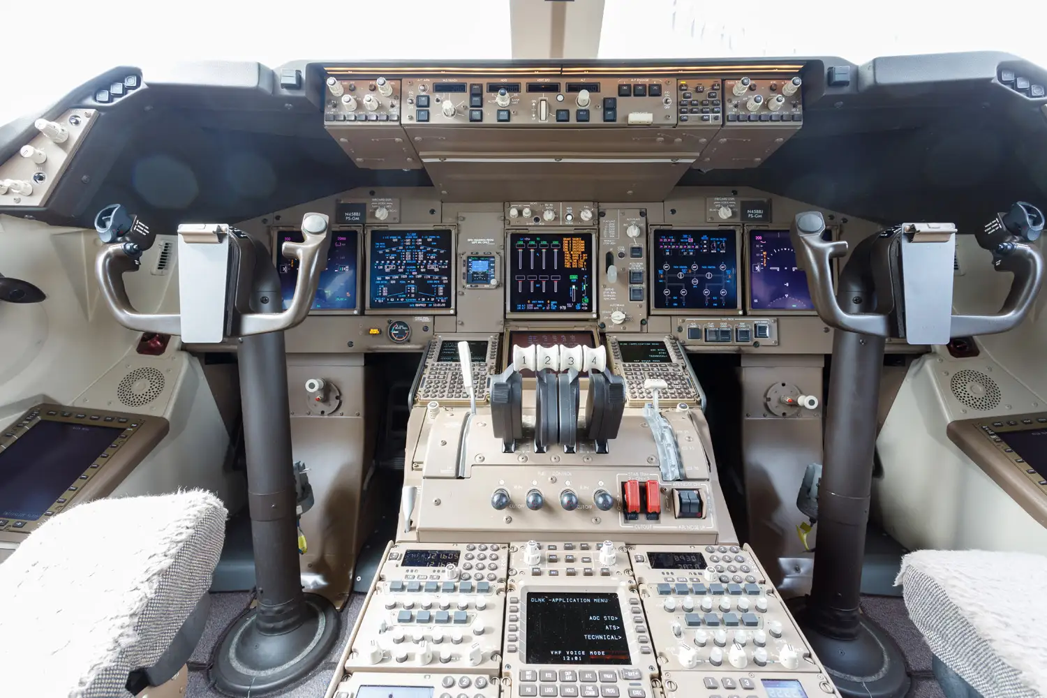 Cockpit of the Boeing 777 aircraft