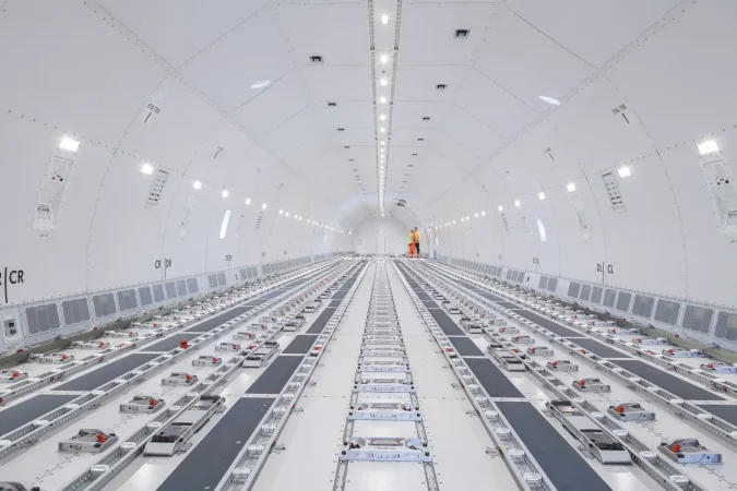 inside of a Freighter aircraft